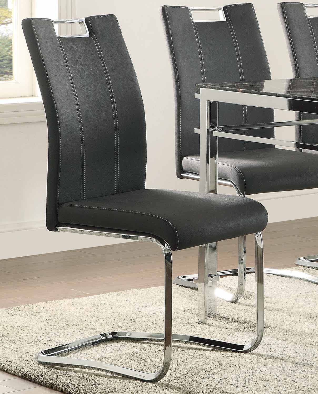 Homelegance Watt Side Chair - Metal/Dark Grey Upholstery
