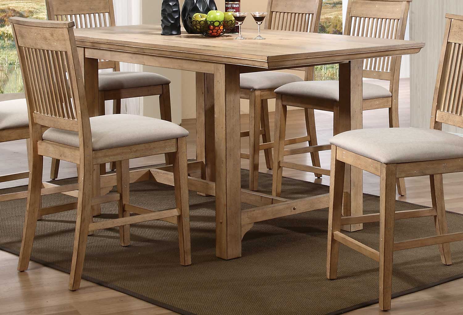 Homelegance Candace Trestle Counter Height Table - Natural