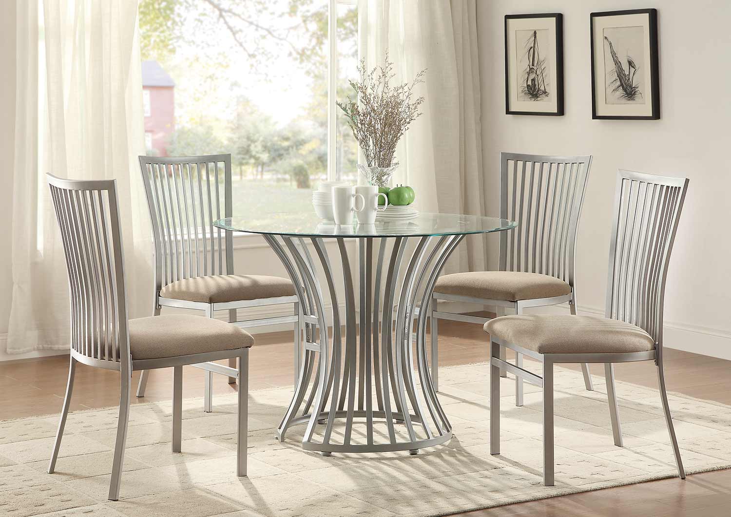 Homelegance Sodus Dining Set - Gunpowder Metal Homelegance Sodus Dining Set - Gunpowder Metal