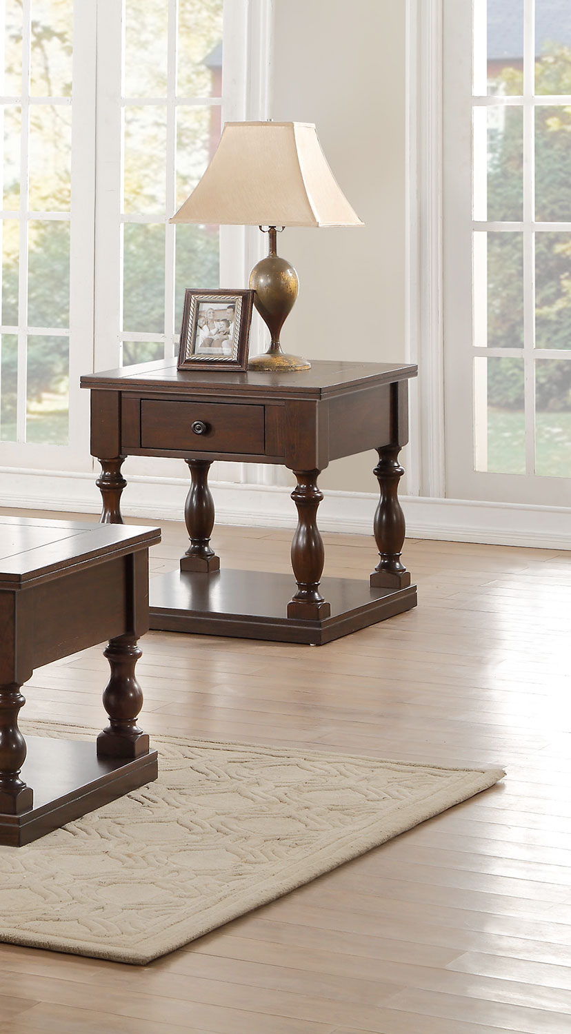 Homelegance Reid End Table with Functional Drawer