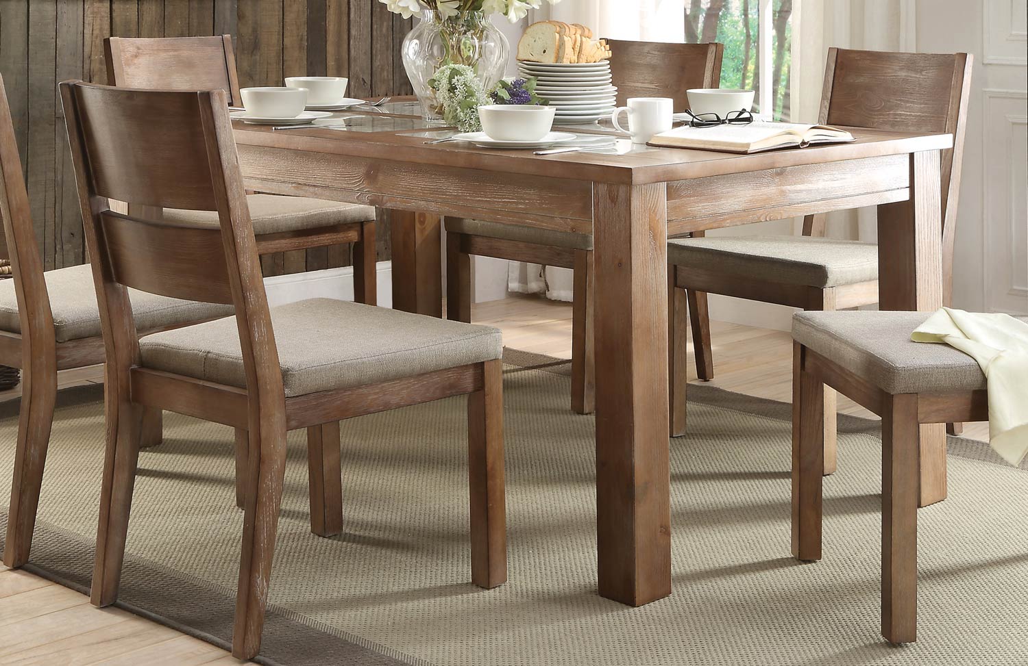 Homelegance Marion Dining Table - Tile Inset - Natural Weathered