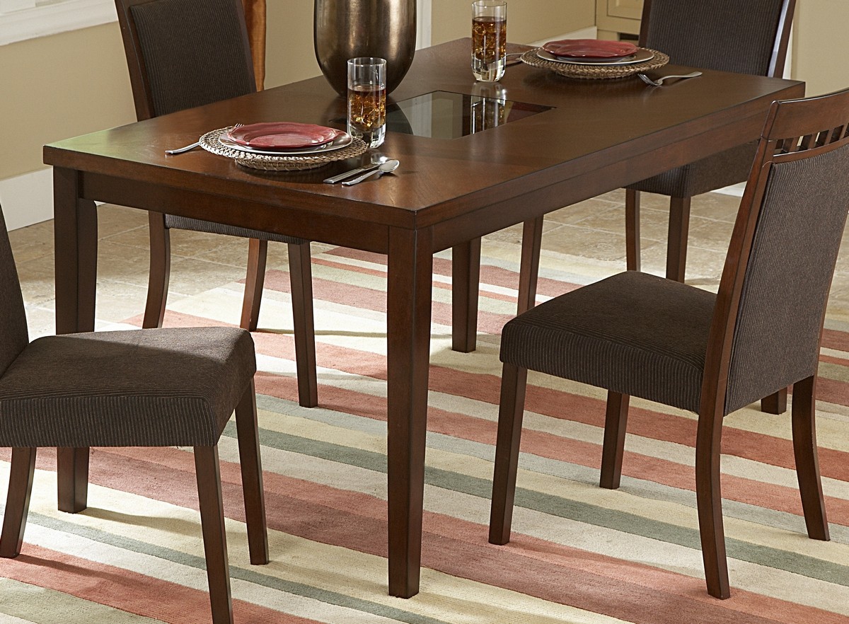 Homelegance Fleming Dining Table with Glass Insert