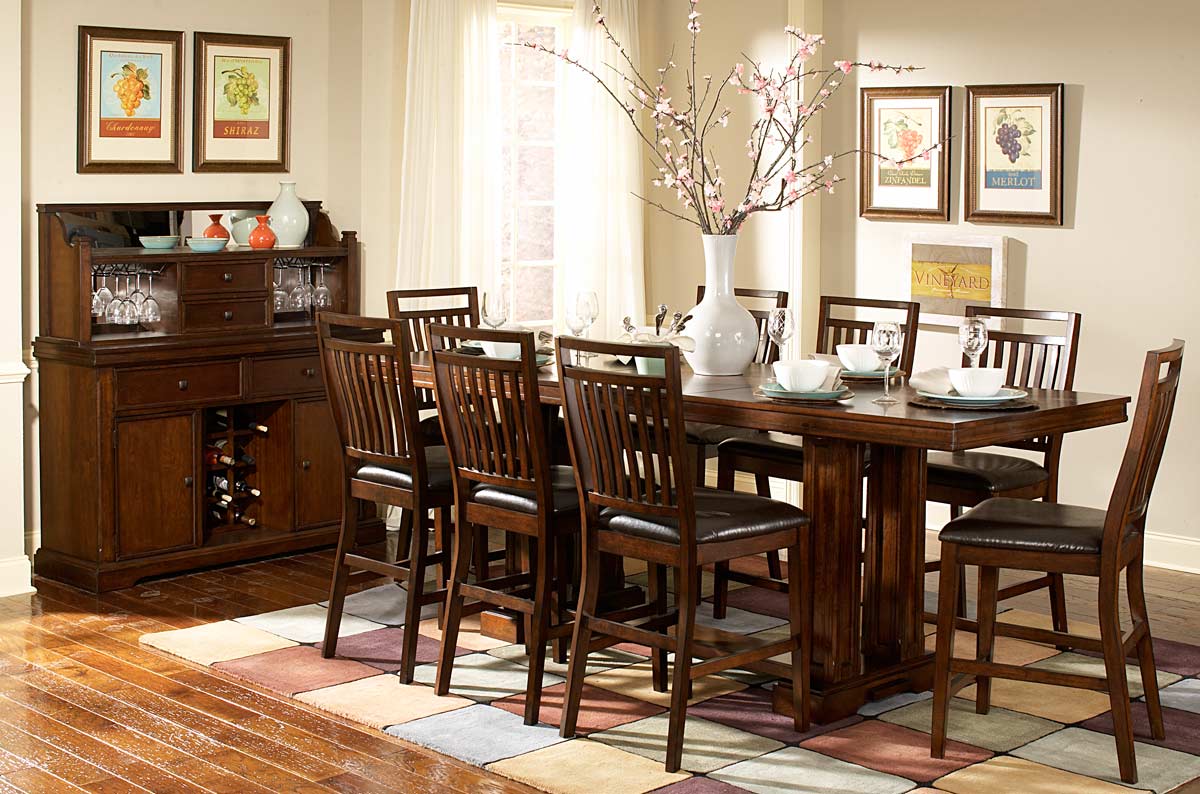 Homelegance Everett Counter Height Dining Set - Cherry Homelegance Everett Counter Height Dining Set - Cherry