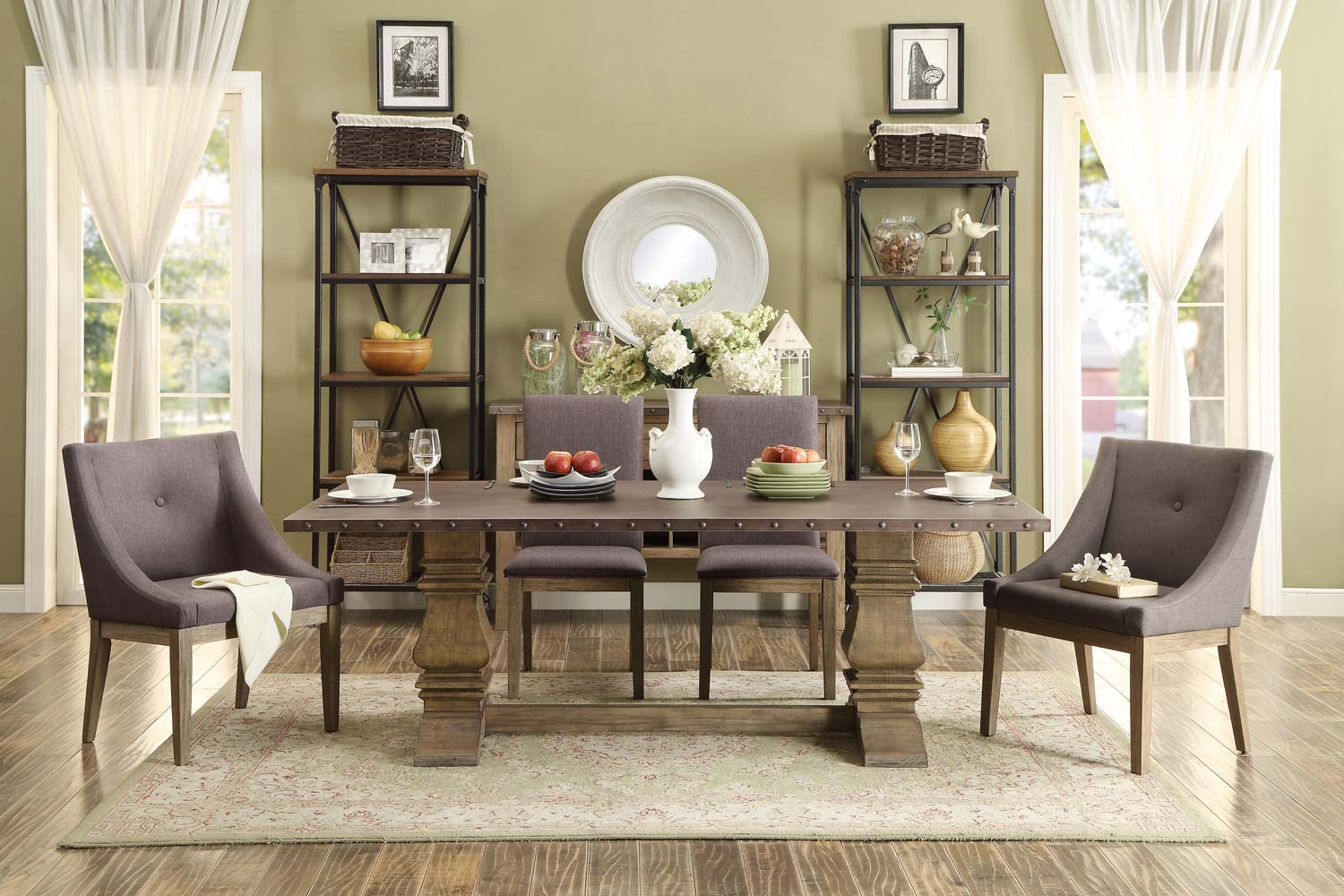 Homelegance Anna Claire Dining Set S1-S3 - Driftwood/Zinc Homelegance Anna Claire Dining Set S1-S3 - Driftwood/Zinc