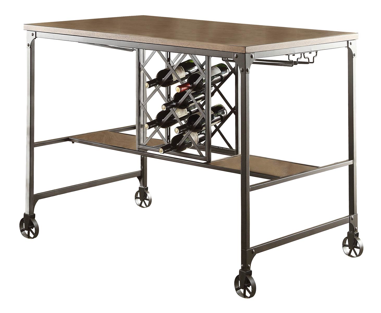 Homelegance Angstrom Counter Height Table with Wine Rack