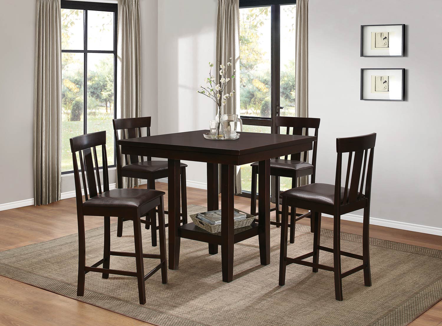 Homelegance Diego Counter Height Dining Set - Espresso