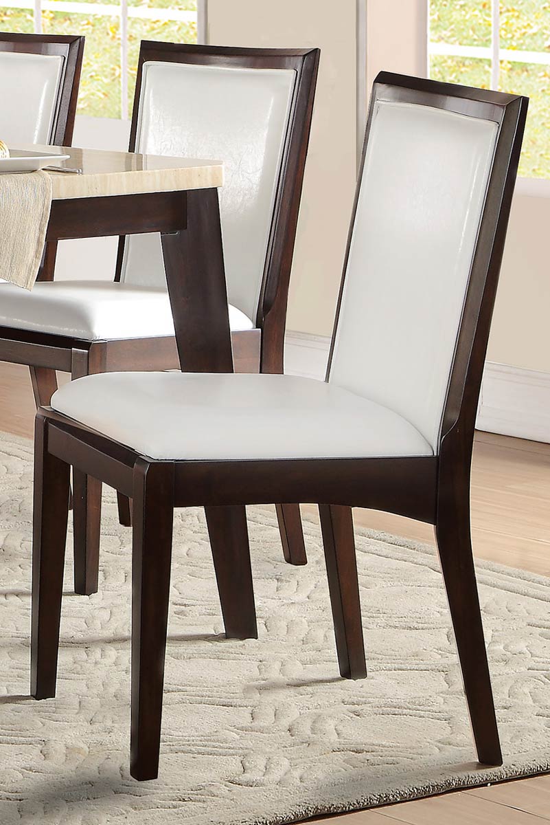 Homelegance Tijeras Side Chair - Dark Brown/White