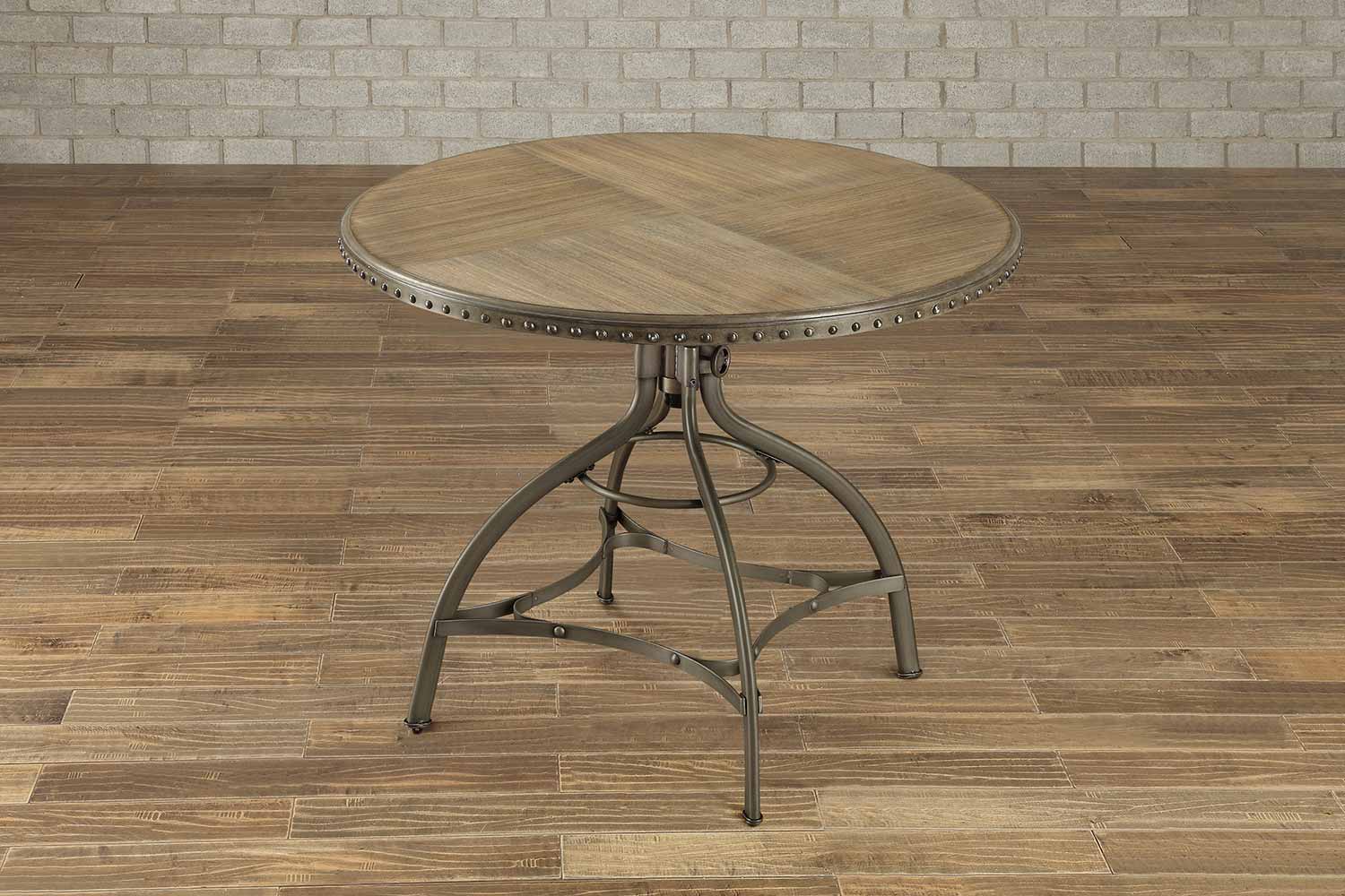 Homelegance Beacher Round Adjustable Height Dining Table - Weathered Wood Veneer