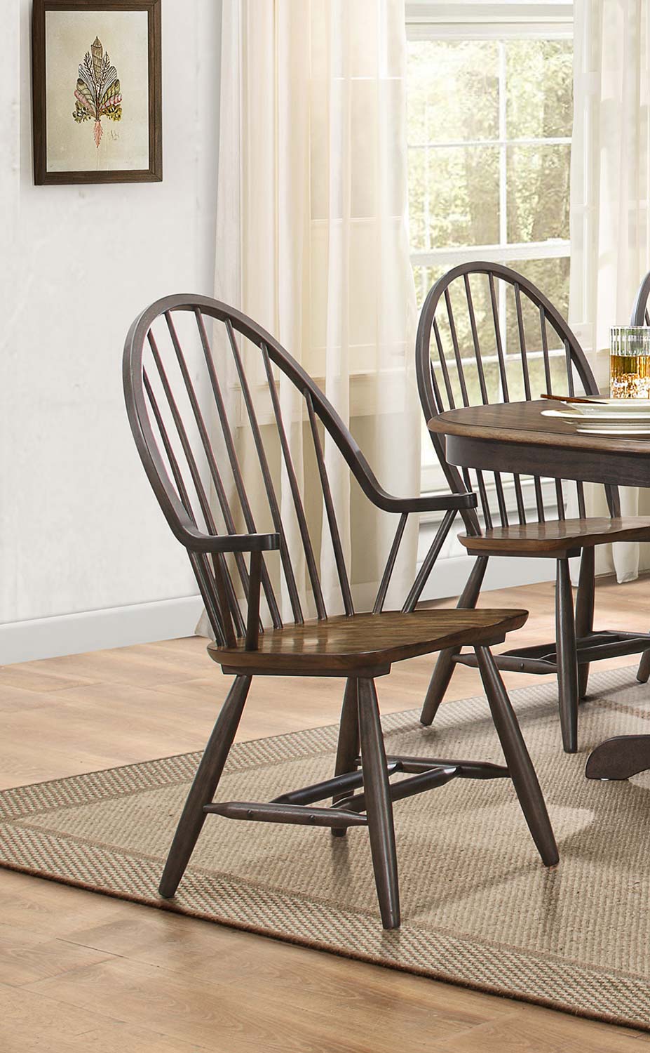 Homelegance Cline Windsor Chair with Arms - Two tone finish