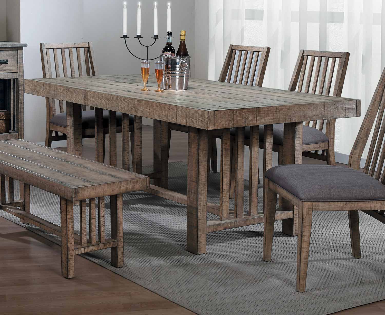 Homelegance Codie Rectangular Dining Table - Brown Burnishing/Gray Undertones