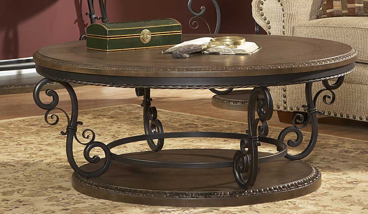 Homelegance Harman Heights Oversized Round Cocktail Table