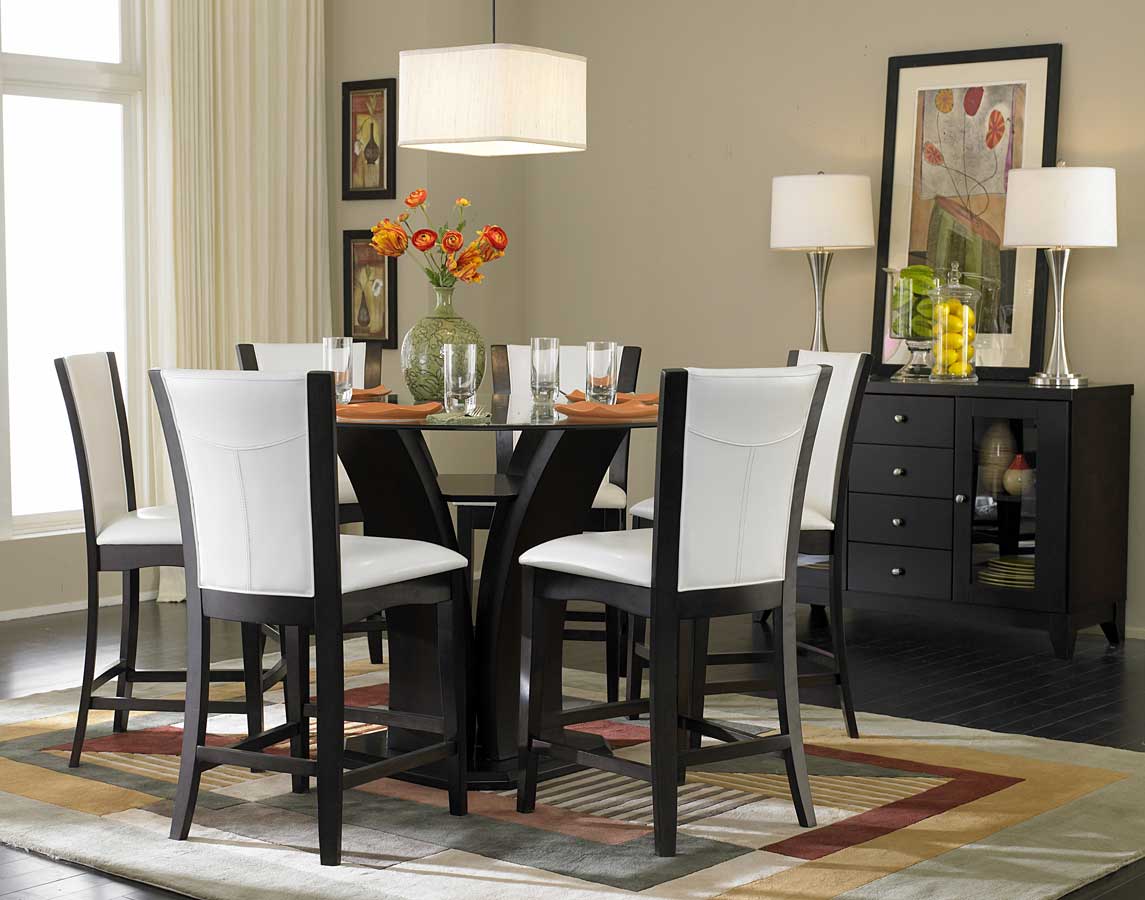 Homelegance Daisy Round Glass Top Counter Height Dining Set