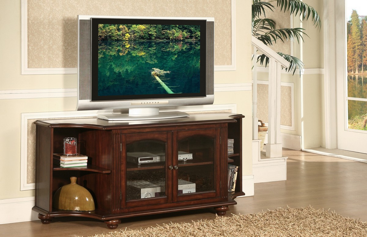 Homelegance Piedmont 60in TV Stand in Cherry Finish