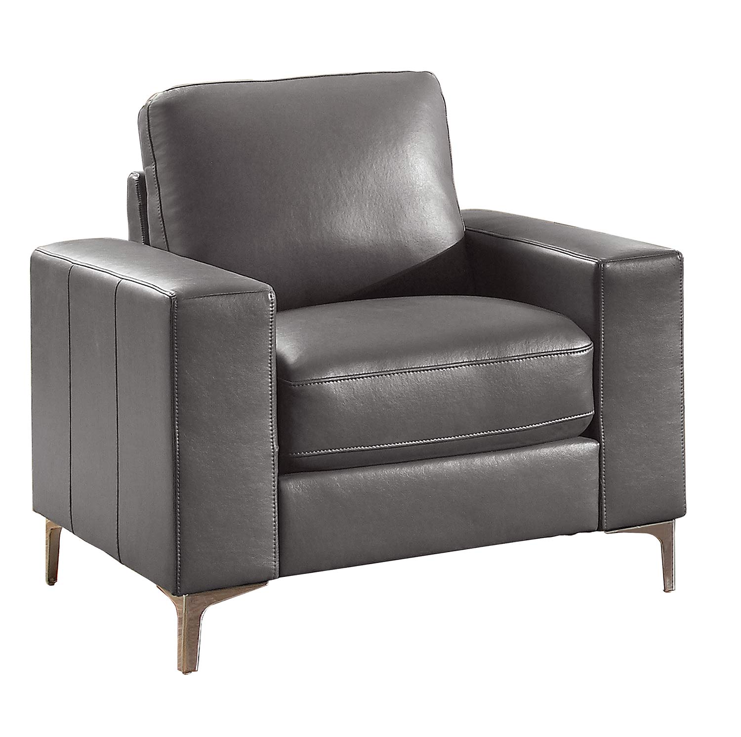 Homelegance Iniko Chair - Gray Leather Gel Match