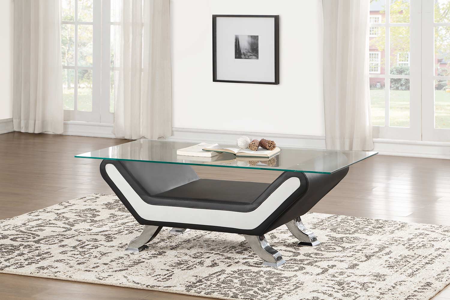 Homelegance Veloce Coffee/Cocktail Table with Glass Top