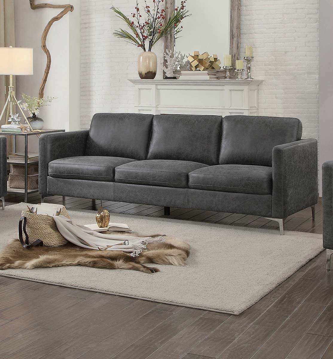 Homelegance Breaux Sofa - Gray Fabric