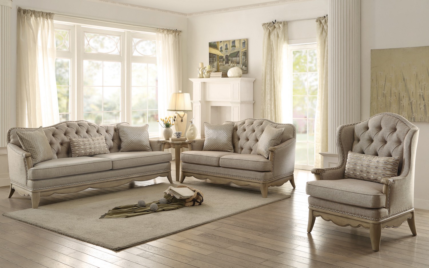 Homelegance Ashden Sofa Set - Polyester - Neutral