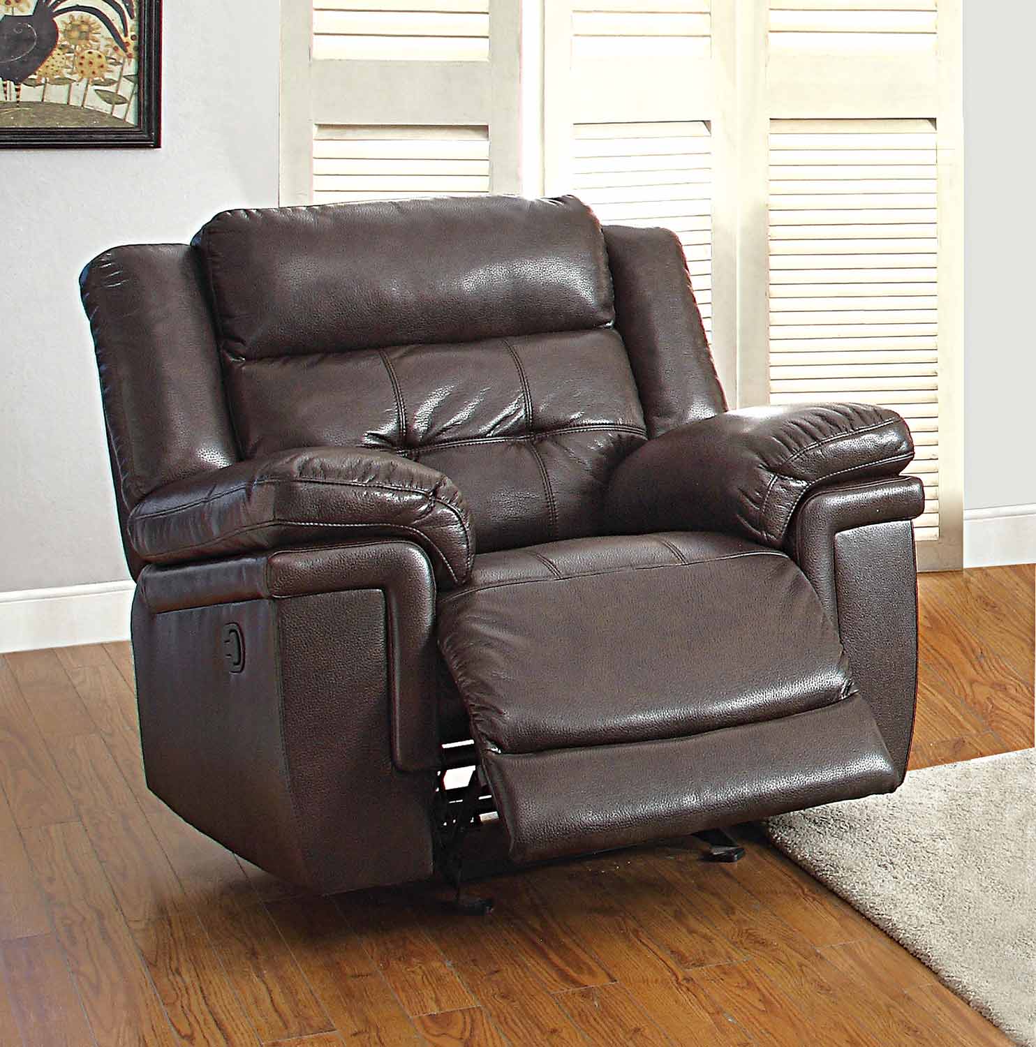 Homelegance Anniston Glider Reclining Chair - Dark Brown