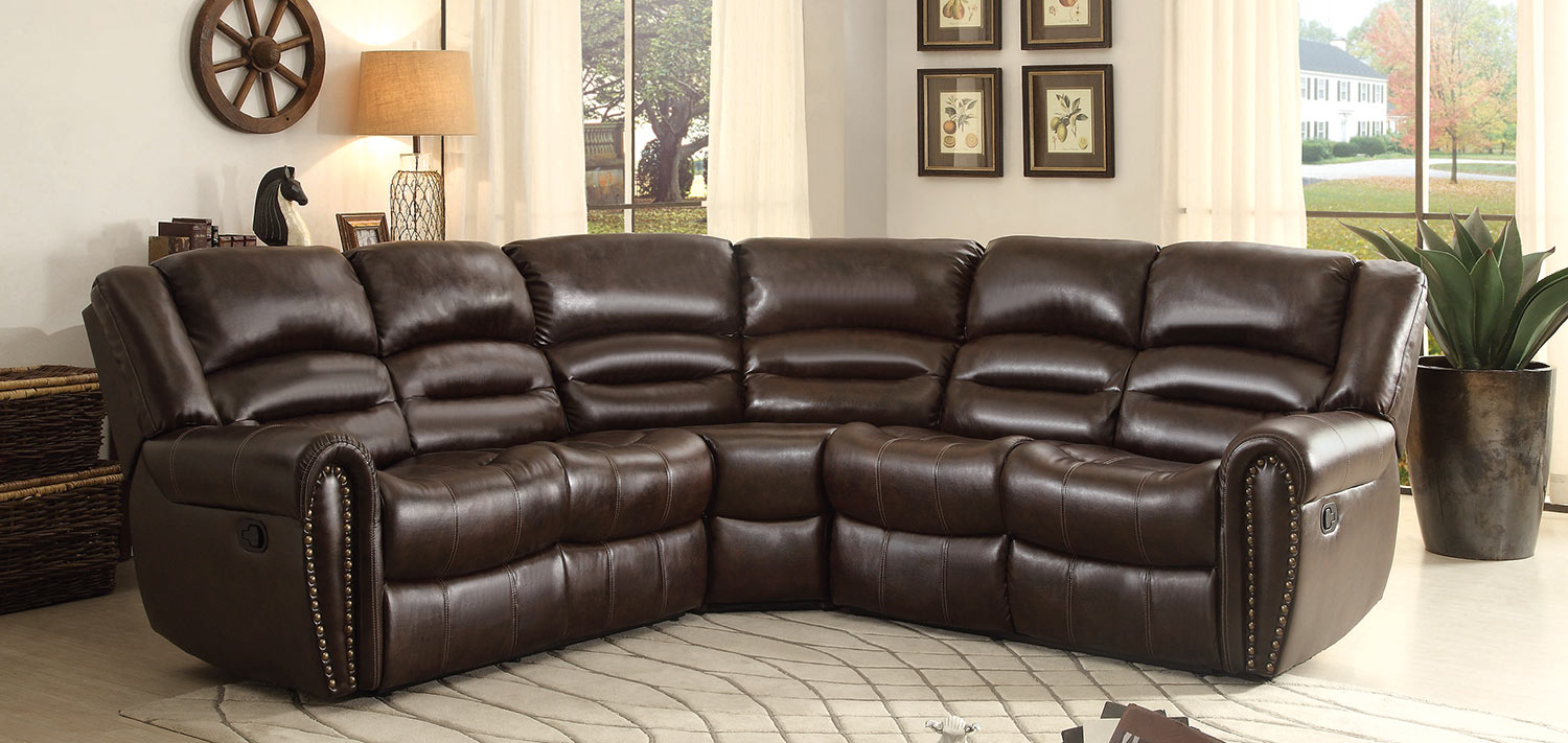 Homelegance Palmyra Sectional Sofa Set - Dark Brown