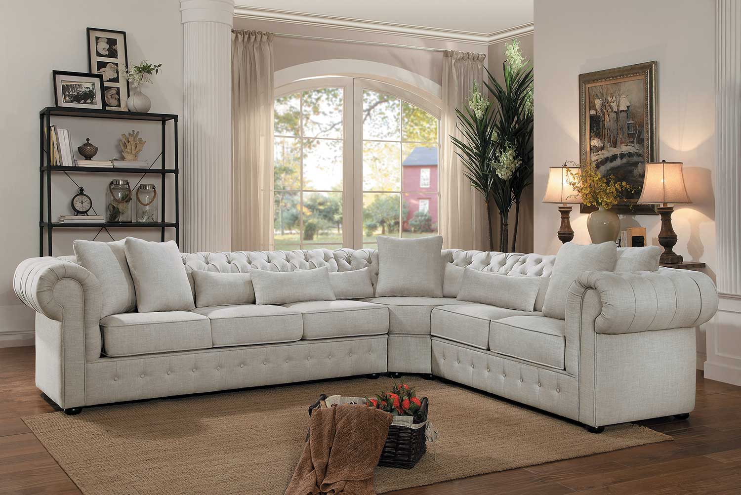 Homelegance Savonburg Sectional Sofa - Neutral Fabric