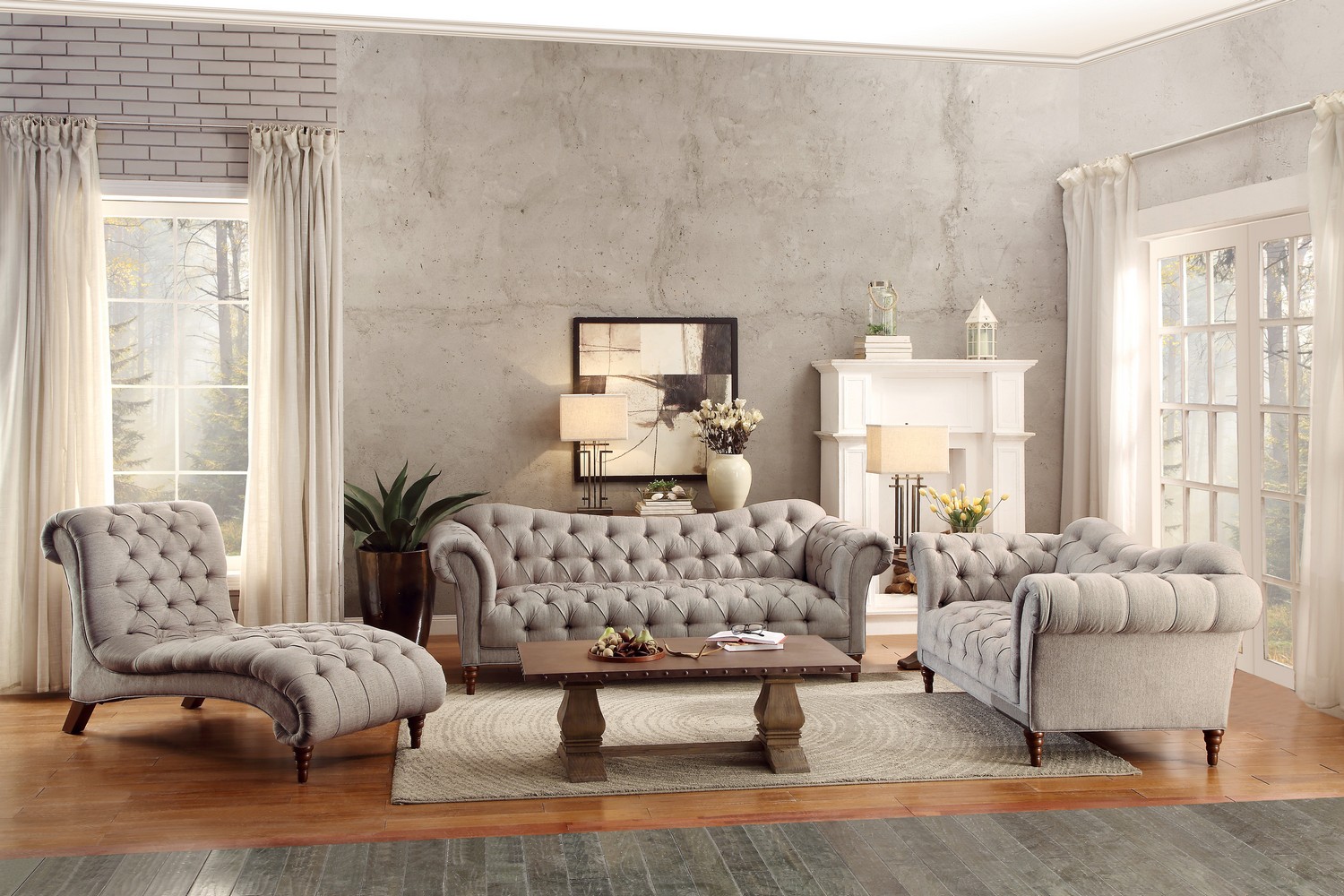 Homelegance St. Claire Sofa Set - Polyester - Brown Tone