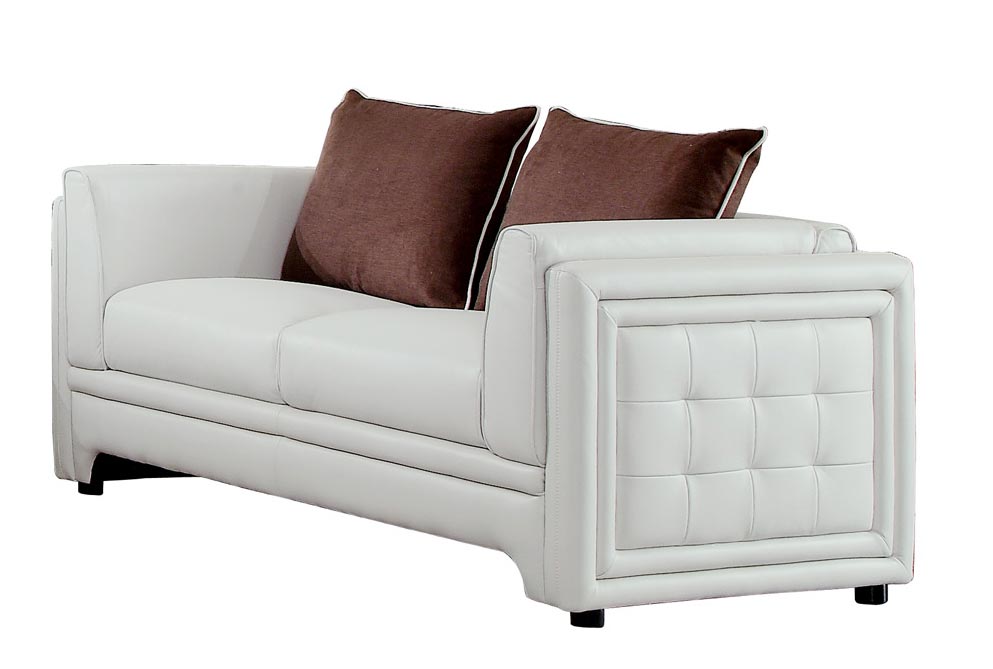 Homelegance Azure Love Seat - Faux Leather - Off White
