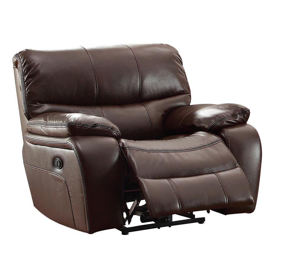 Homelegance Pecos Power Reclining Chair - Leather Gel Match - Dark Brown