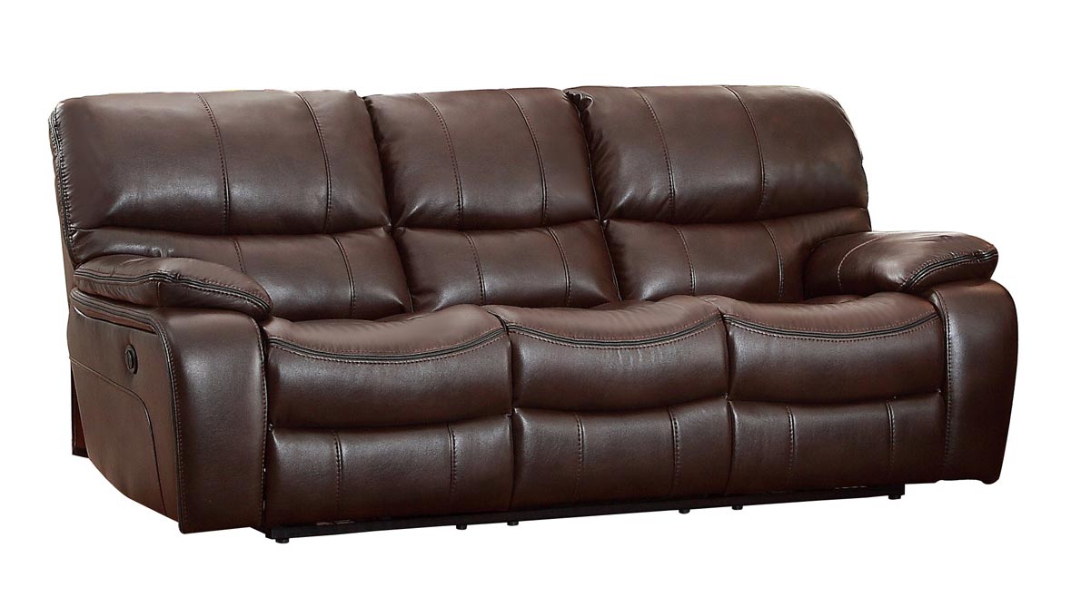 Homelegance Pecos Power Double Reclining Sofa - Leather Gel Match - Dark Brown