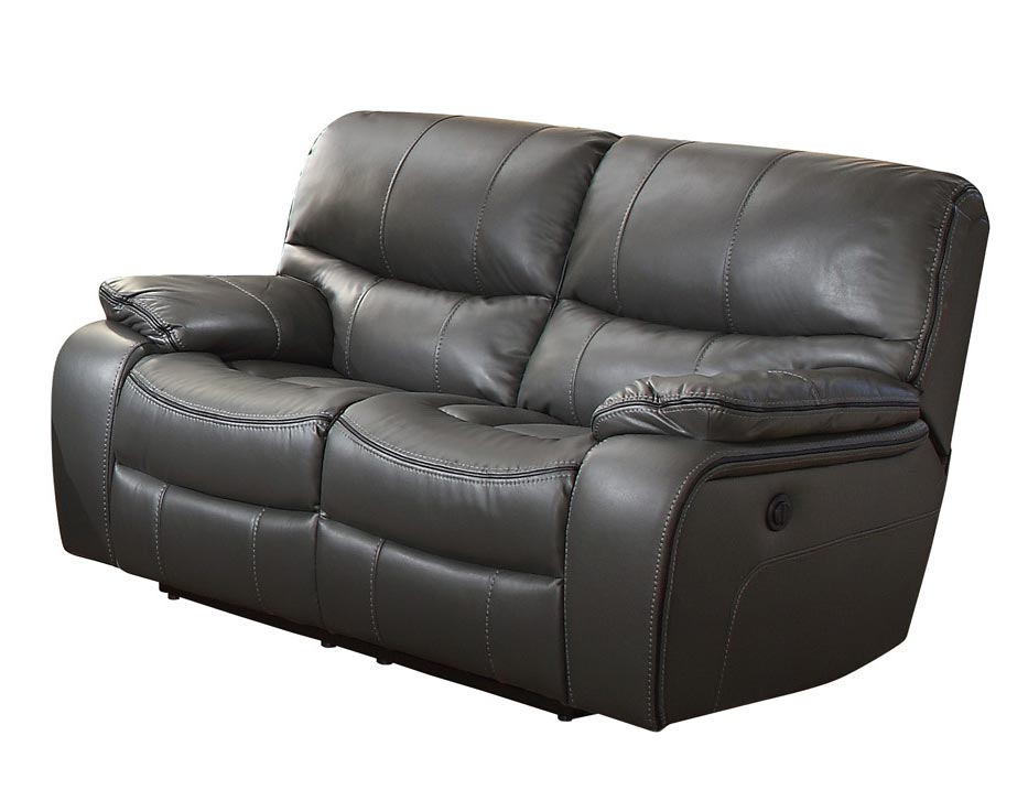 Homelegance Pecos Power Double Reclining Love Seat - Leather Gel Match - Grey