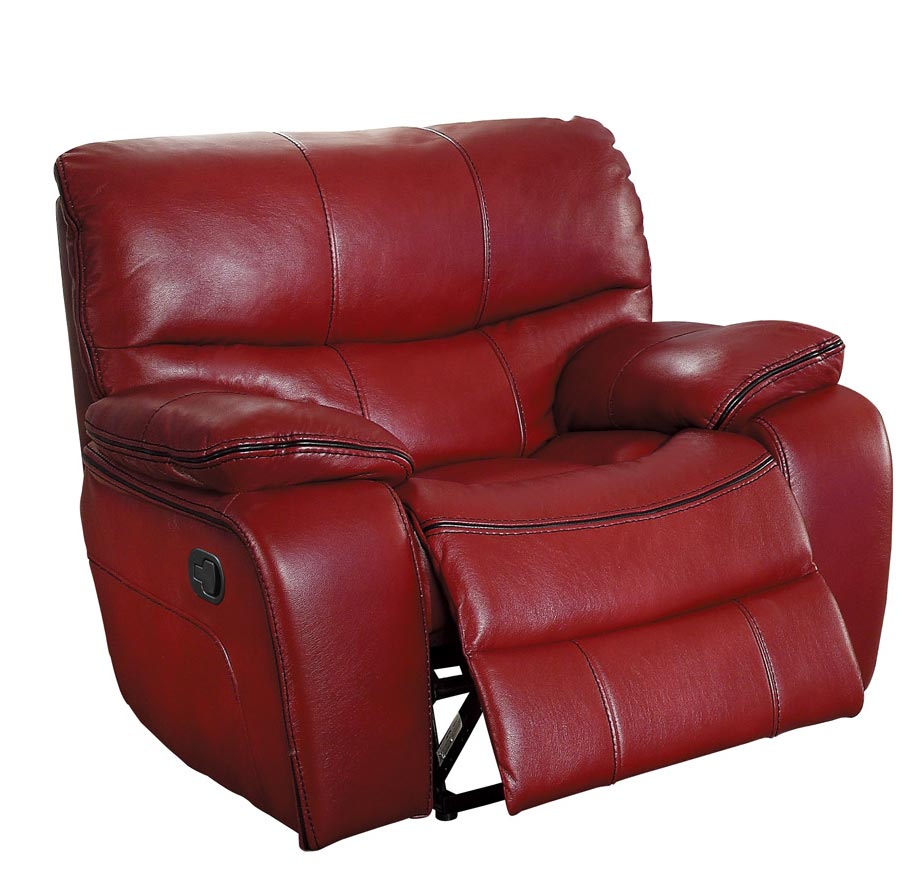 Homelegance Pecos Glider Reclining Chair - Leather Gel Match - Red