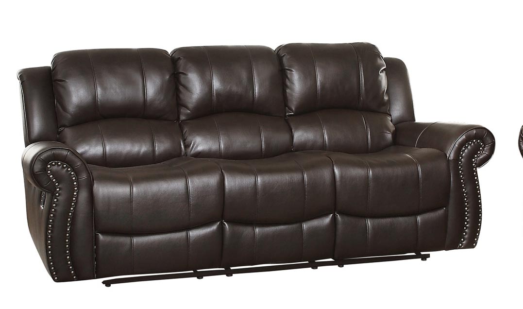 Homelegance Annapolis Double Reclining Sofa - Leather Gel Match - Dark Brown