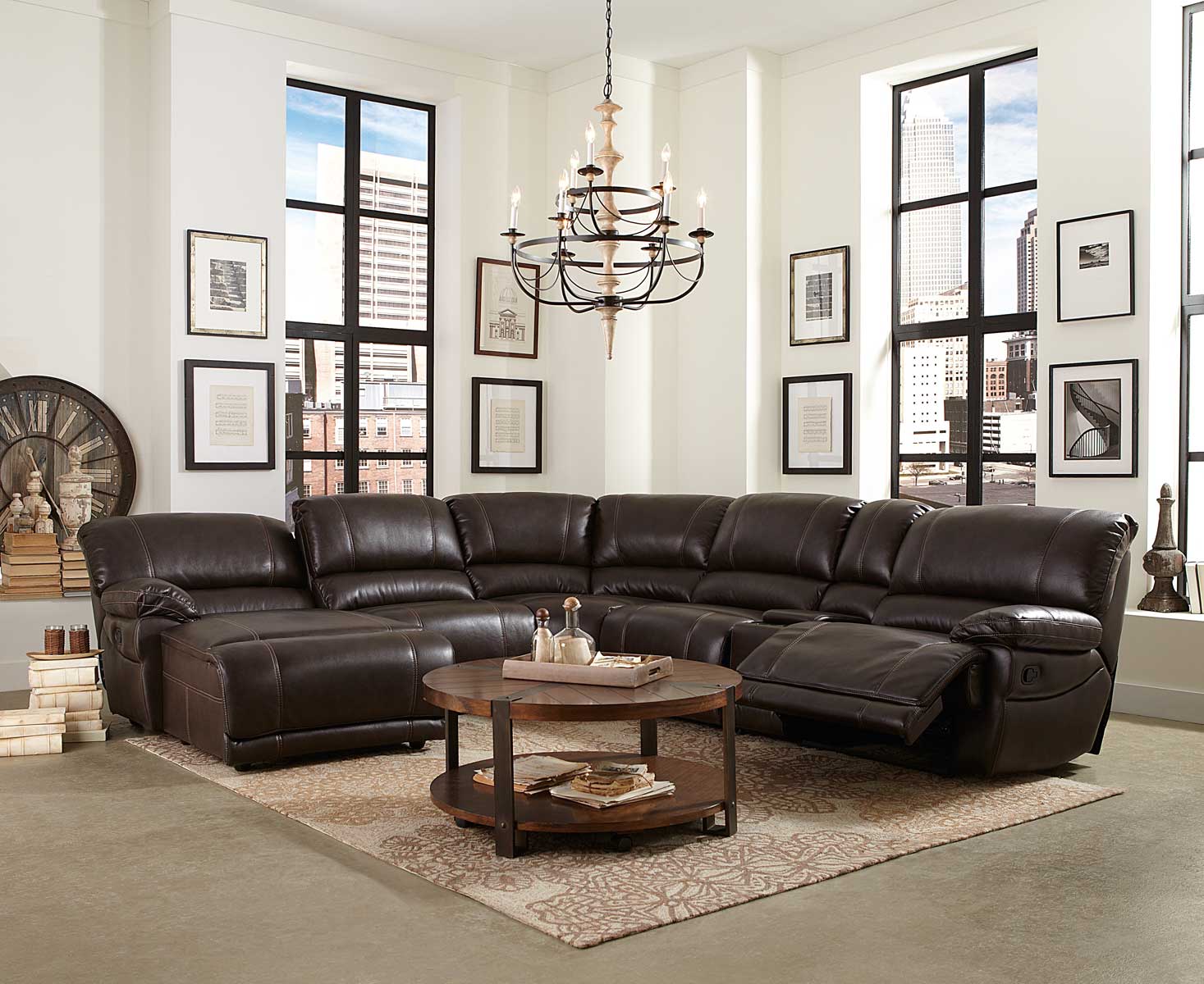 Homelegance Willard Sectional Sofa Set - Dark Brown AireHyde