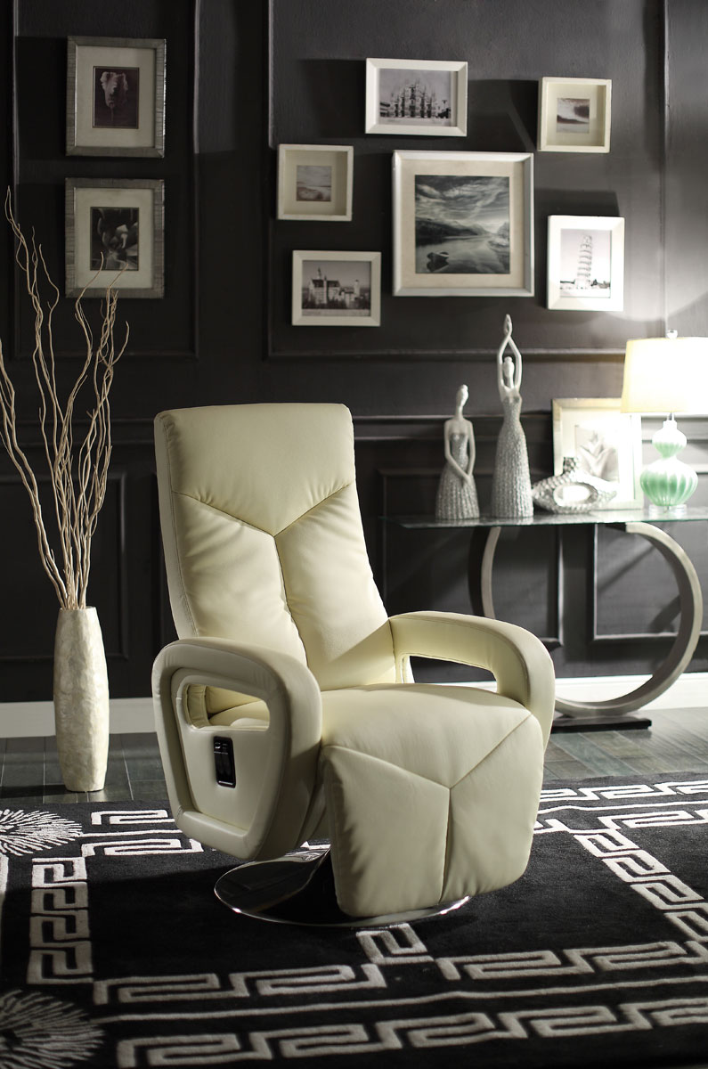 Homelegance Diem Swivel Reclining Chair - Taupe Bonded Leather Match