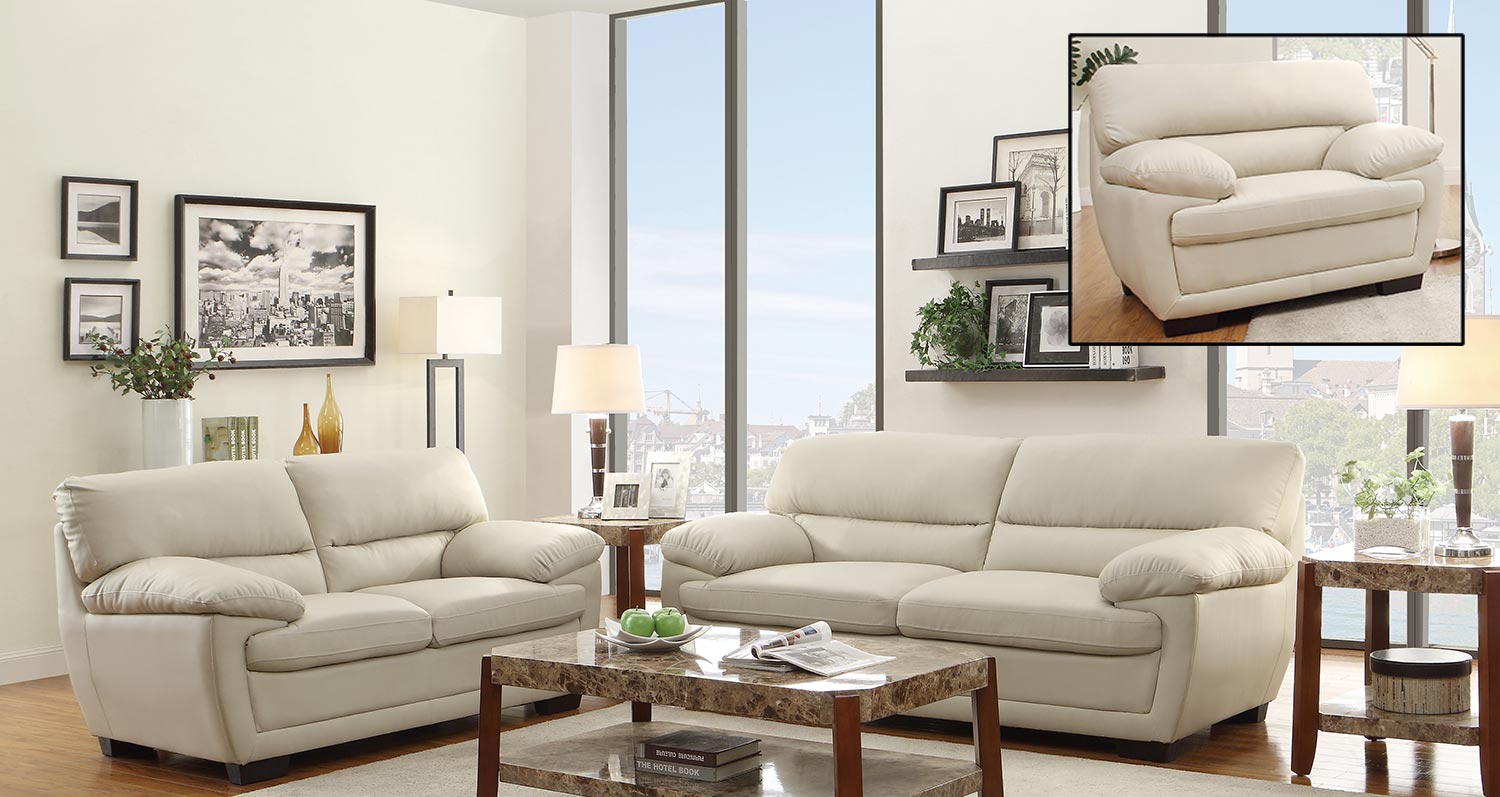 Homelegance Adrian Sofa Set - Taupe