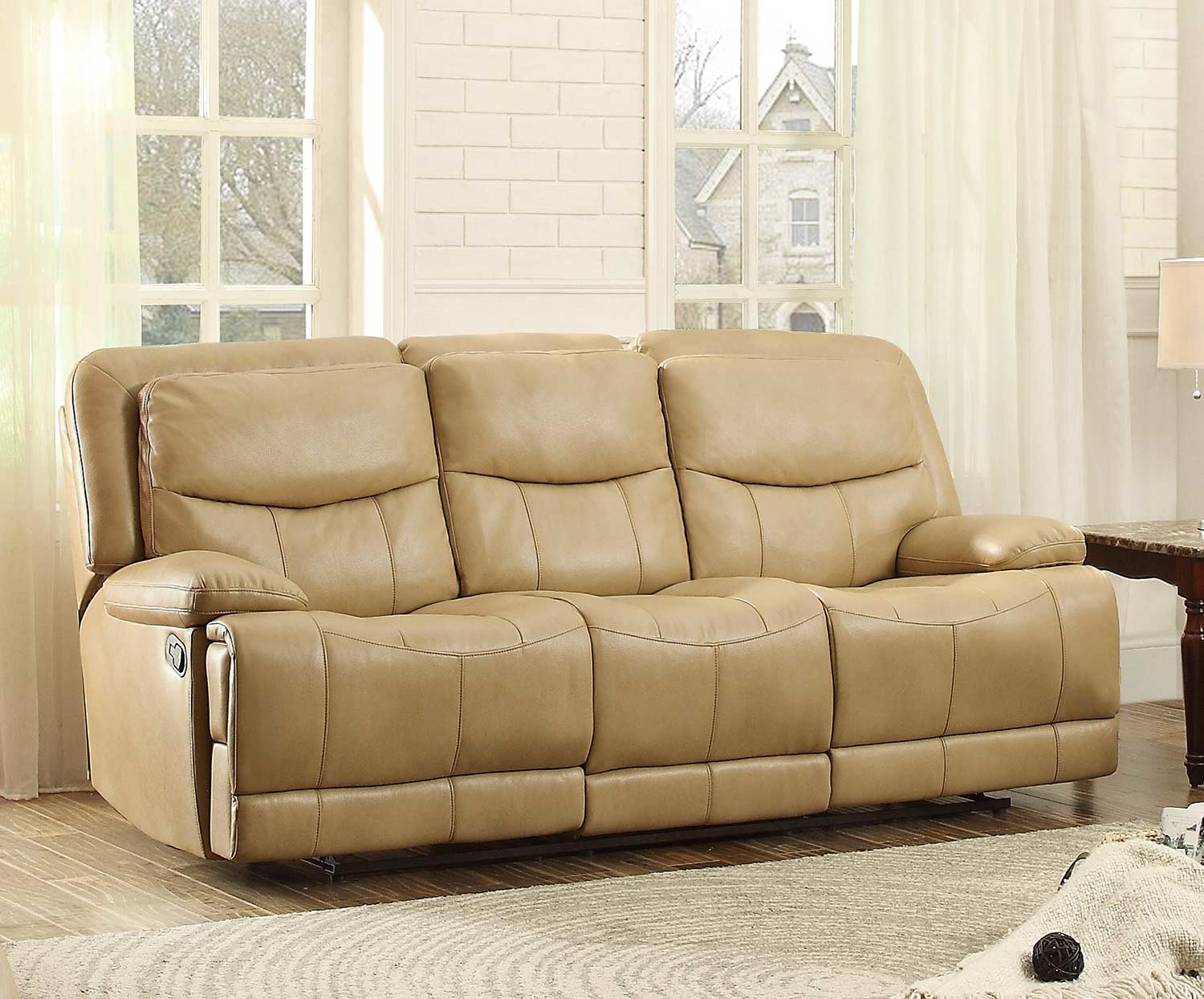 Homelegance Risco Double Reclining Sofa - Honey Taupe