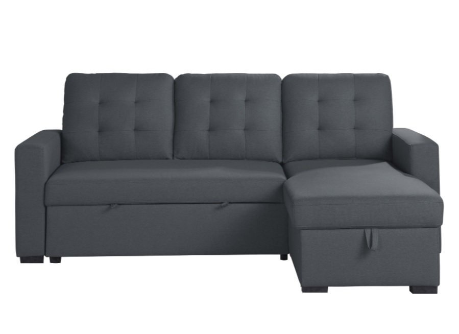 Homelegance Cornish 2-Piece Reversible Sectional with Pull-out Bed and Hidden Storage