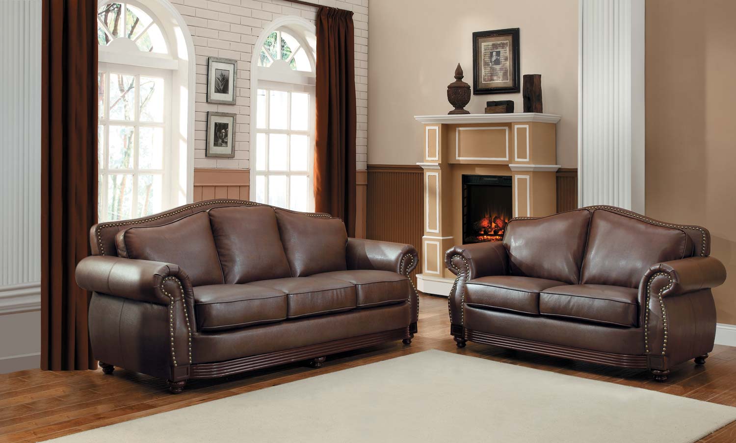 Homelegance Midwood Bonded Leather Sofa Collection - Dark Brown