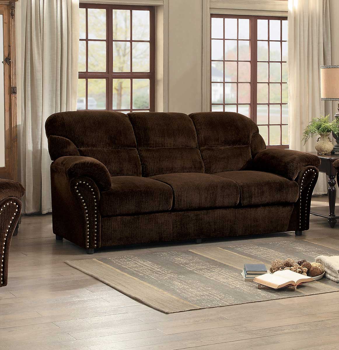 Homelegance Valentina Sofa - Dark Brown Fabric