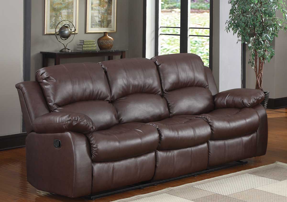 Homelegance Cranley Double Reclining Sofa - Brown Bonded Leather