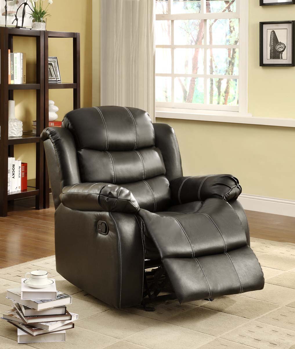 Homelegance Smithee Chair Glider Recliner - Black - Bonded Leather Match