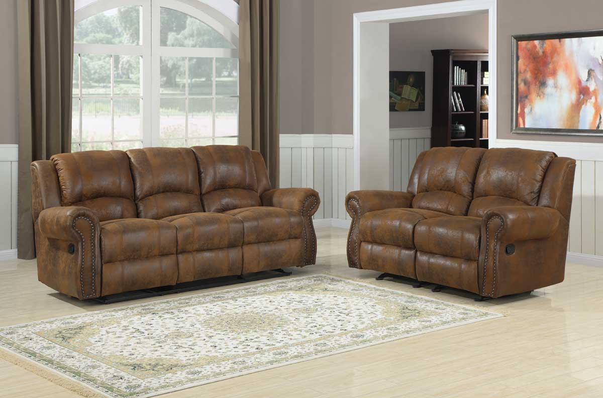 Homelegance Quinn Reclining Sofa Set Bomber Jacket Microfiber U9708BJ