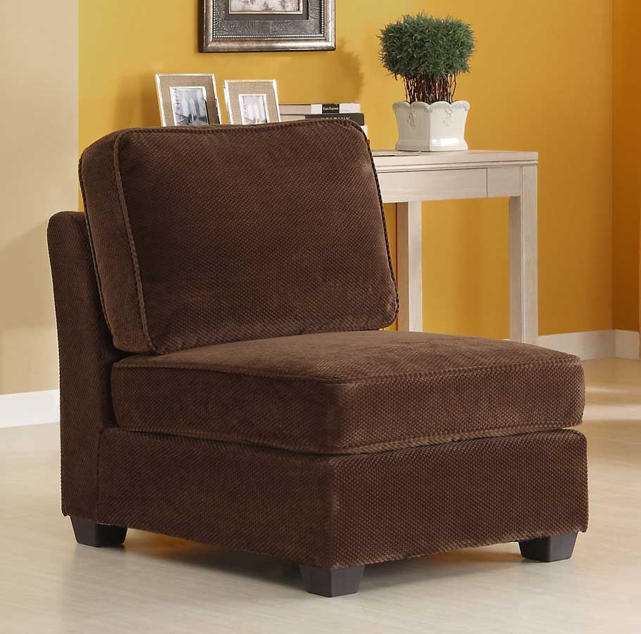 Homelegance Burke Armless Chair - Dark Brown Fabric