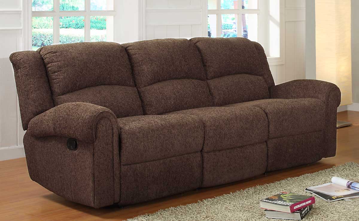 Homelegance Esther Double Reclining Sofa - Dark Brown Chenille