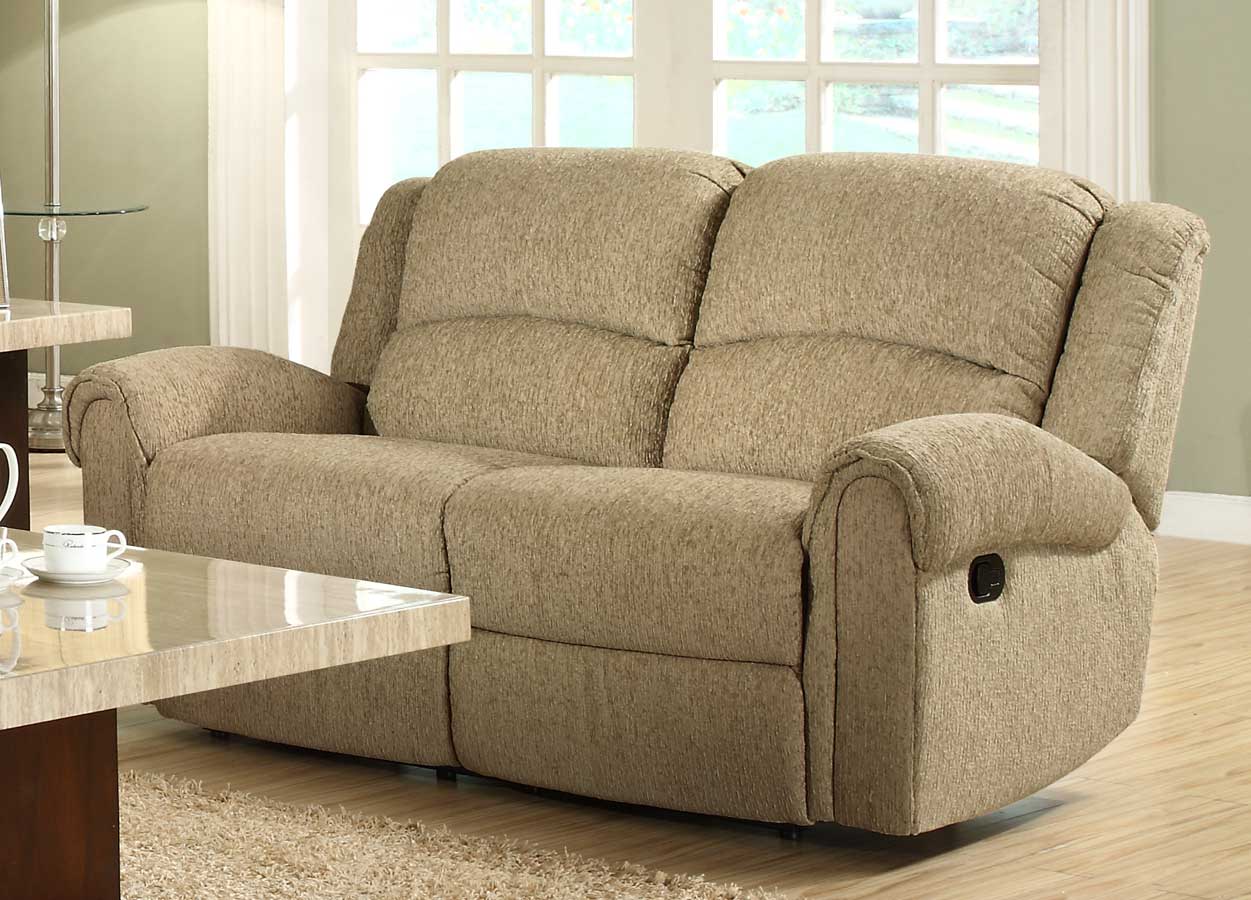 Homelegance Esther Double Reclining Love Seat - Beige Chenille