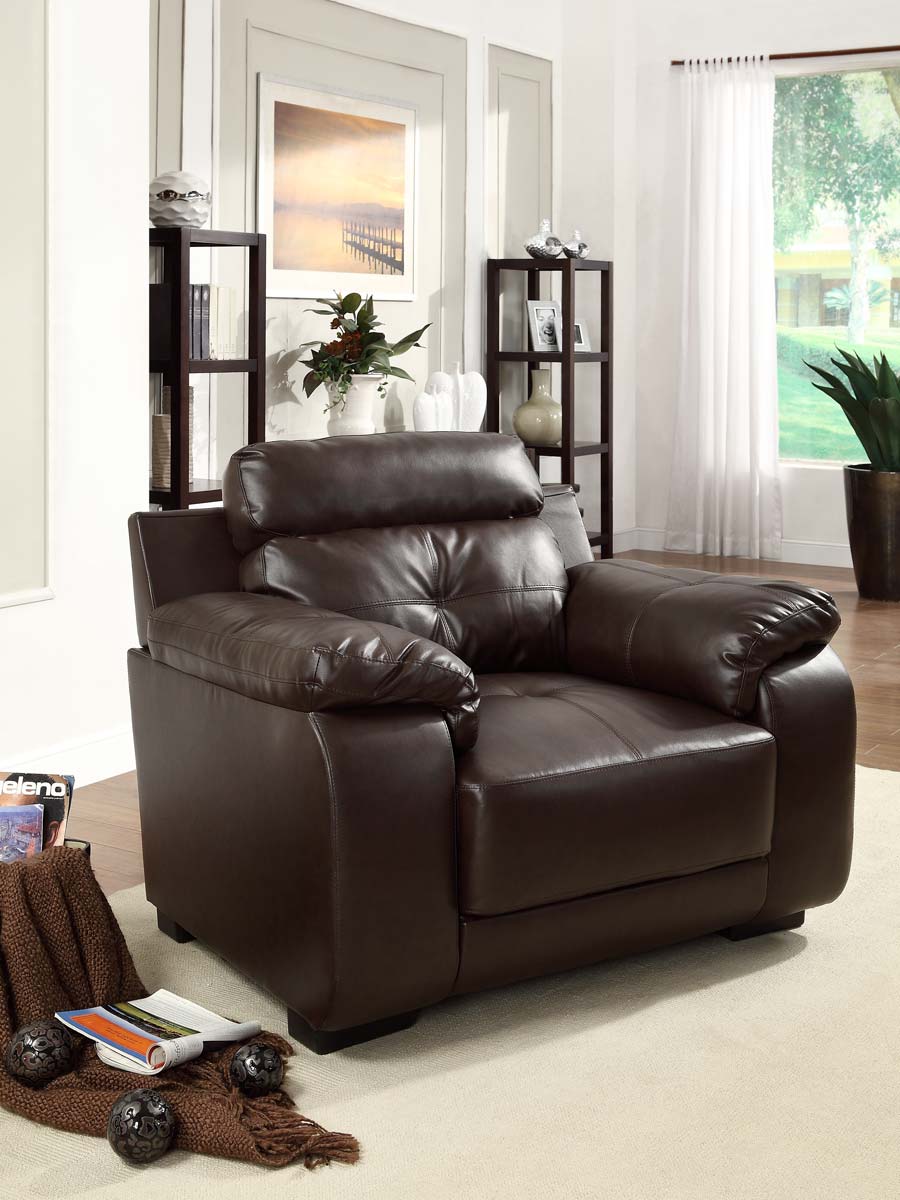 Homelegance Zane Chair - Dark Brown - All Bonded Leather