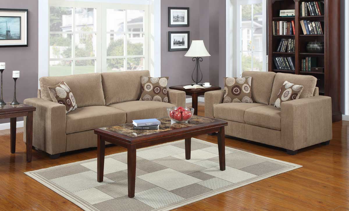 Homelegance Paramus Sofa Set - Brown Corduroy