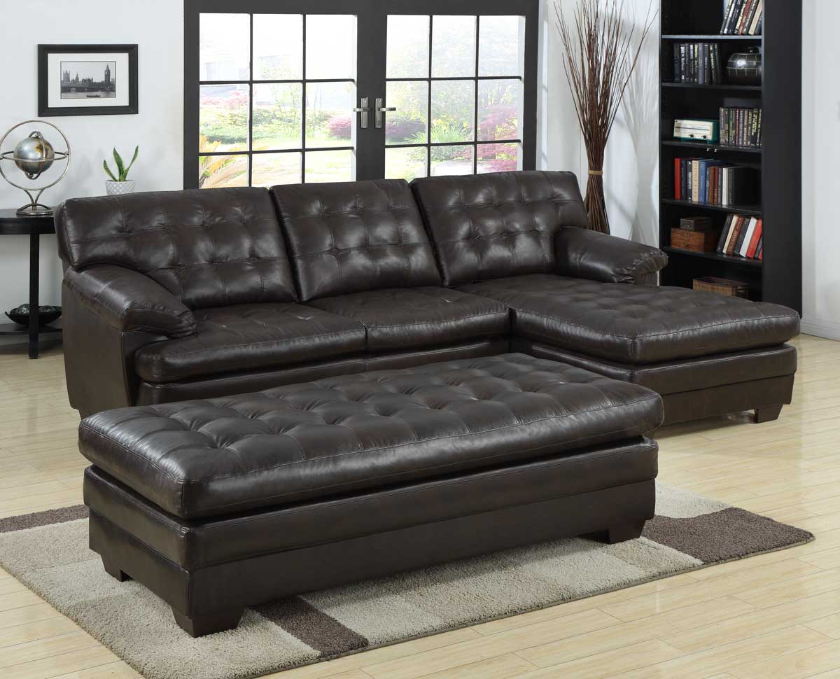 Homelegance Brooks Sectional Sofa Set - Brown Bonded Leather
