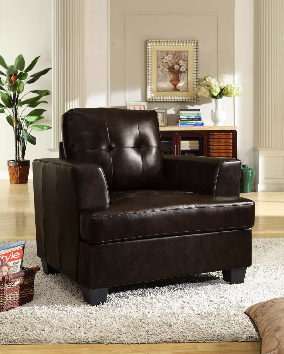 Homelegance Keaton Chair - Dark Brown - Bonded Leather Match