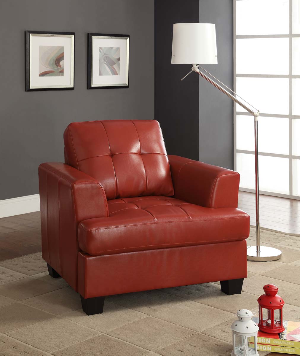 Homelegance Keaton Chair - Red - Bonded Leather Match