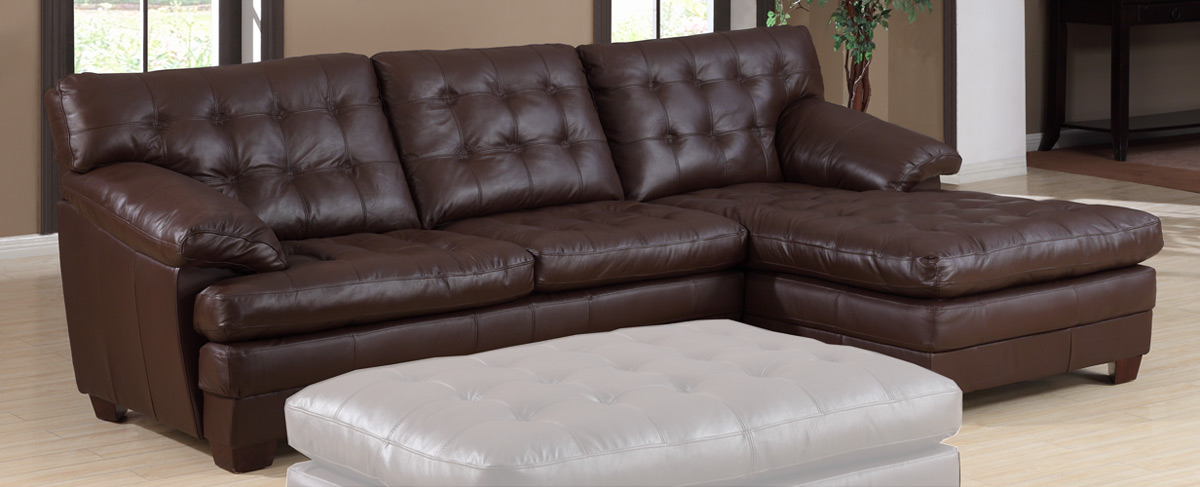 Homelegance 9817 All Leather Sectional Sofa Brown 9817brw L At